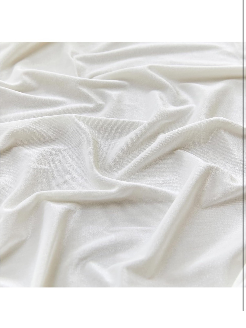 NEW White Velvet Tablecloth, 60” x 102” - Picture 6 of 7
